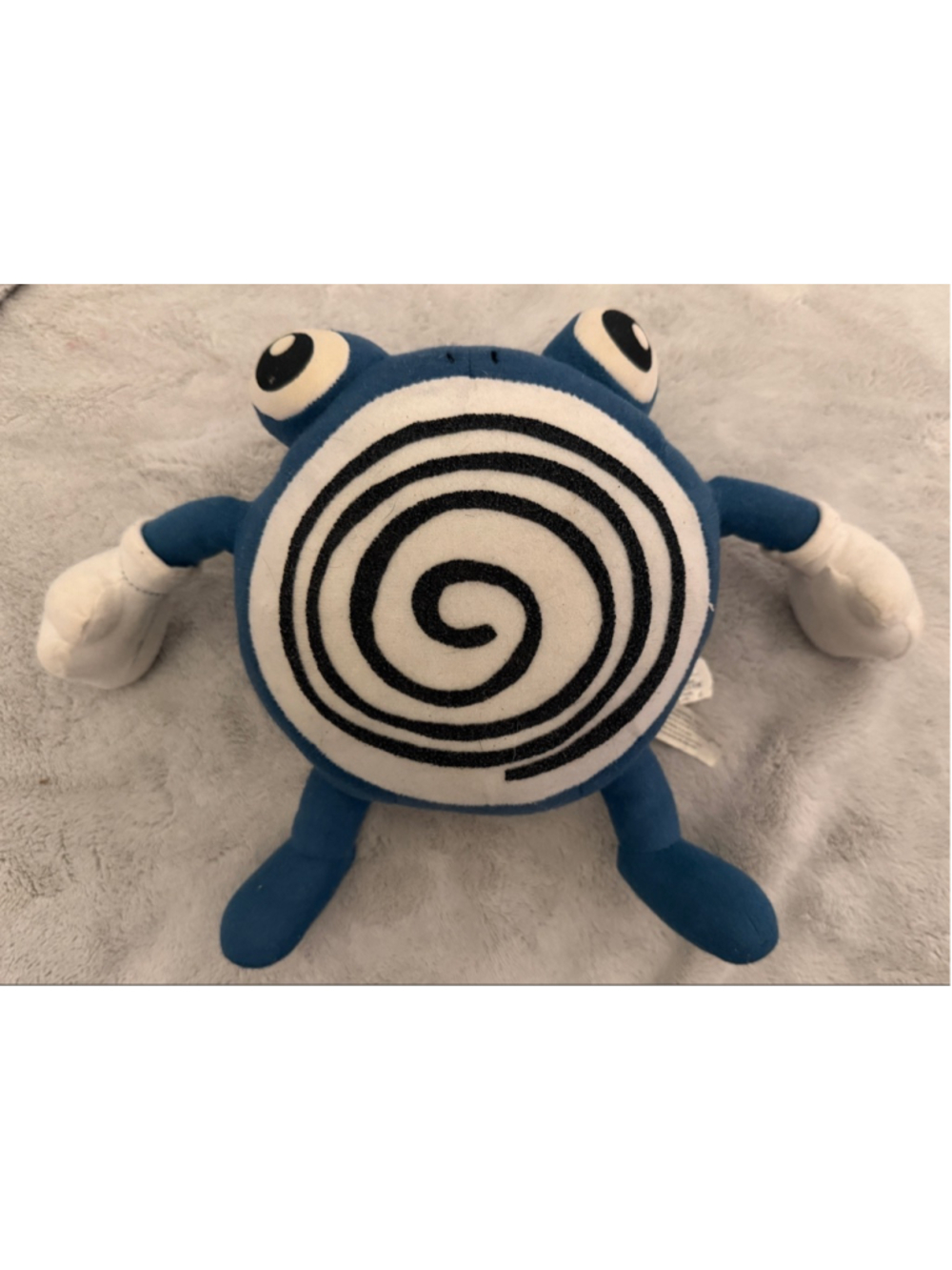 Nintendo Blue & White Poliwhirl Pokemon Plush 8in stuffed 1999